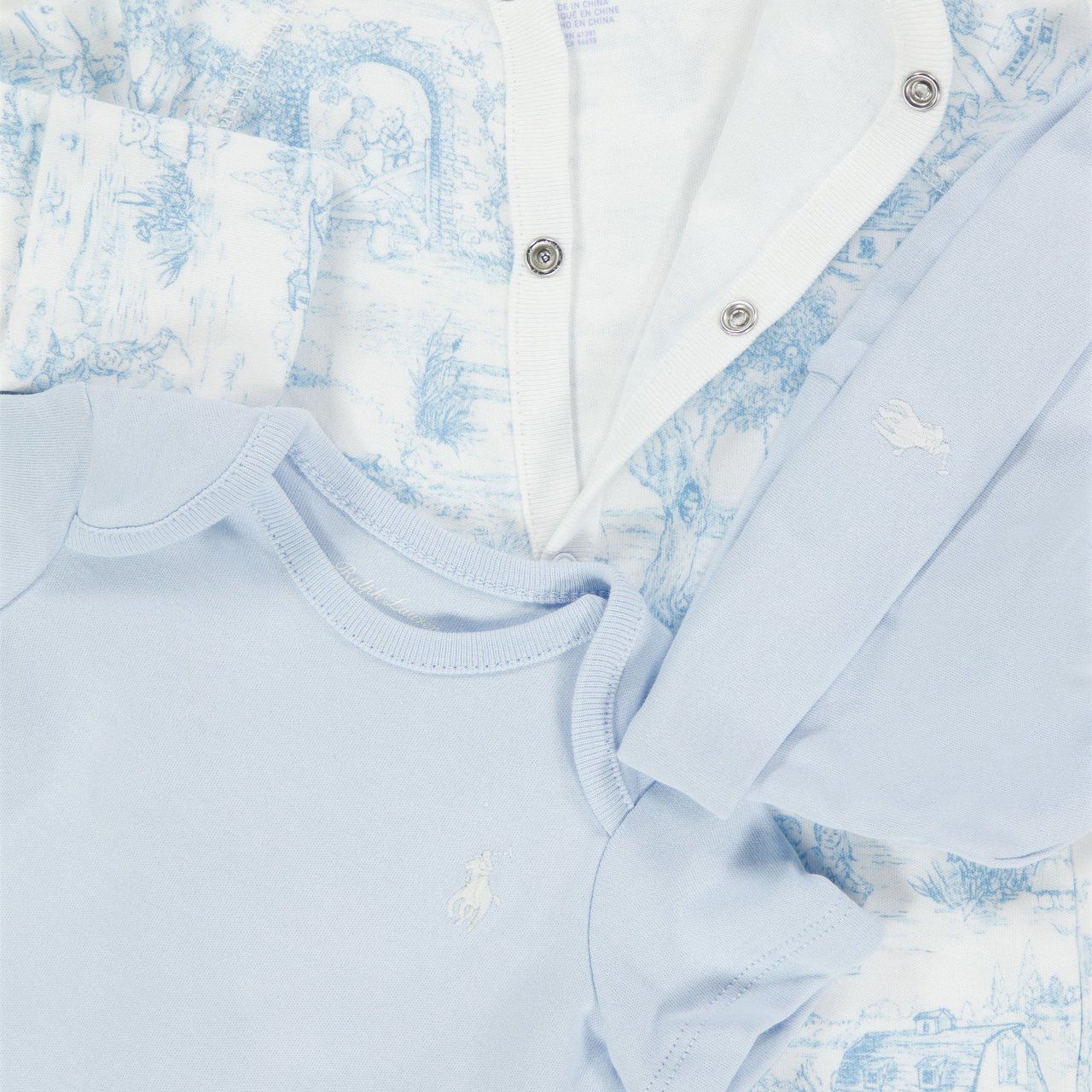 Ralph Lauren Ralph Lauren Baby Jongens Setje In Licht Blauw Blauw