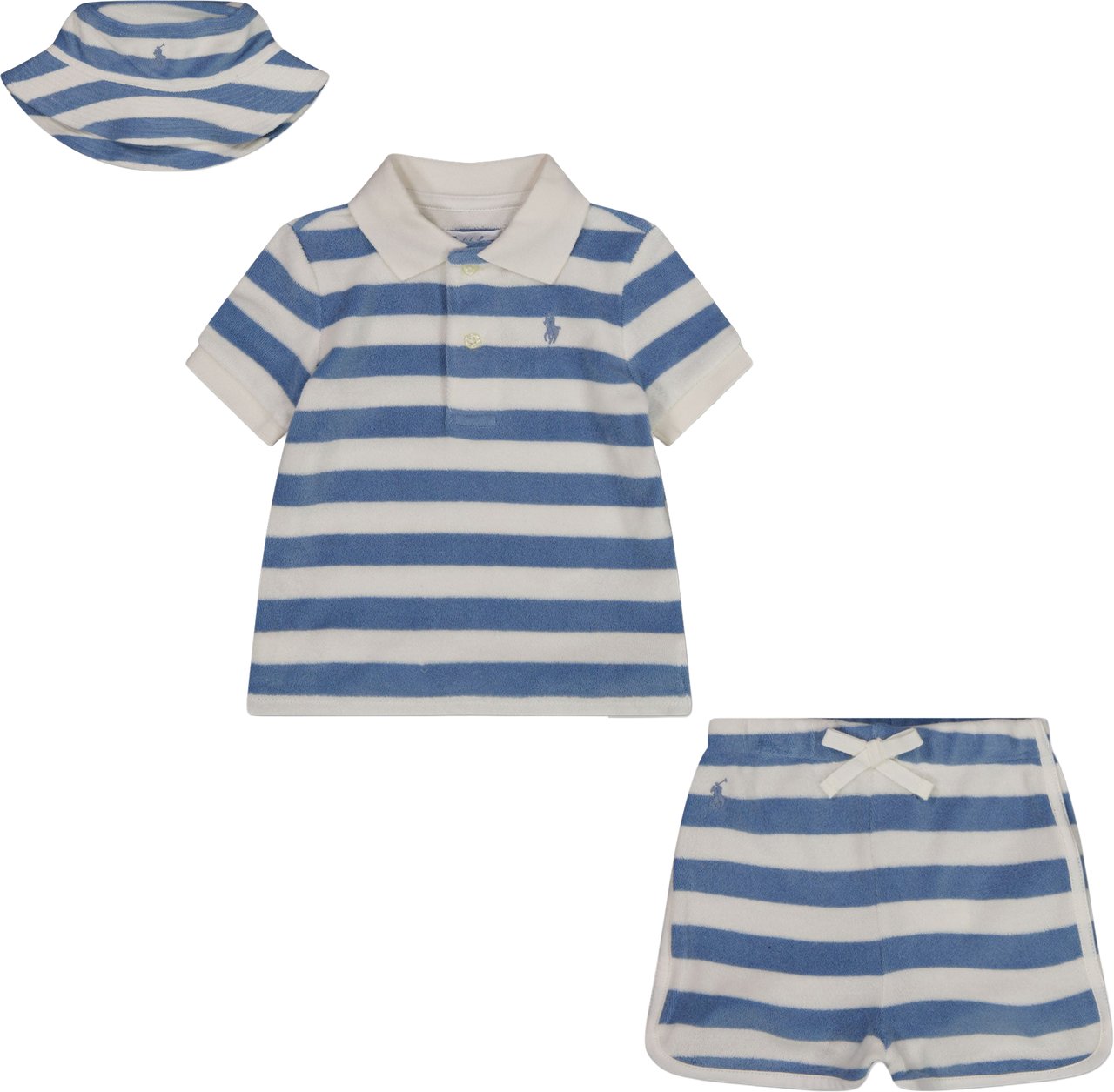 Ralph Lauren Baby Jongens Setje In Licht Blauw Blauw
