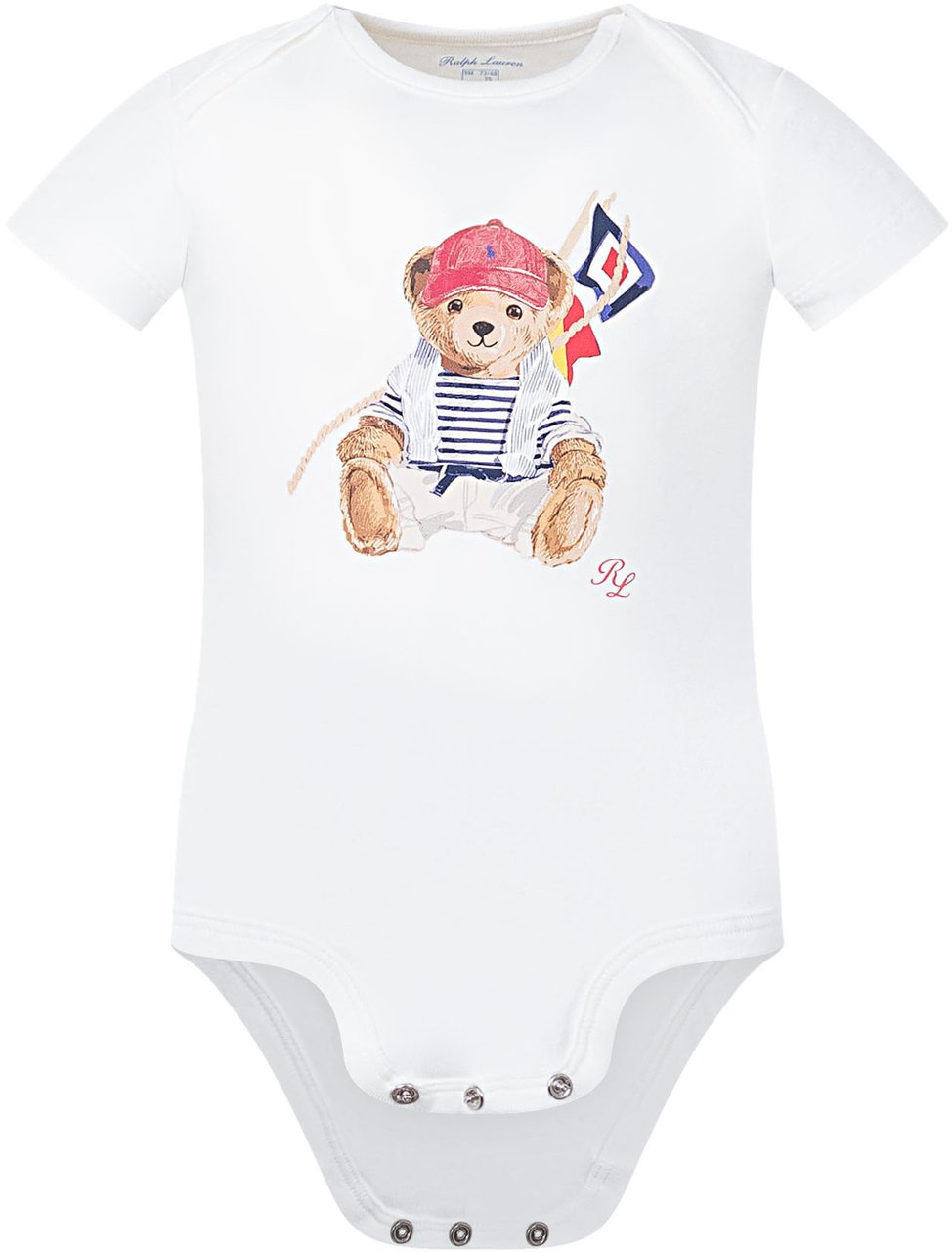 Ralph Lauren Body in Jersey con Stampa Orsetto Wit