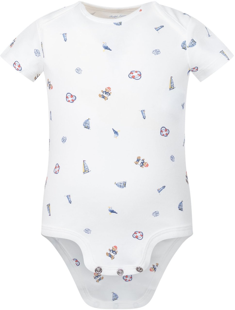 Ralph Lauren Body in Jersey con Stampa Orsetto Wit