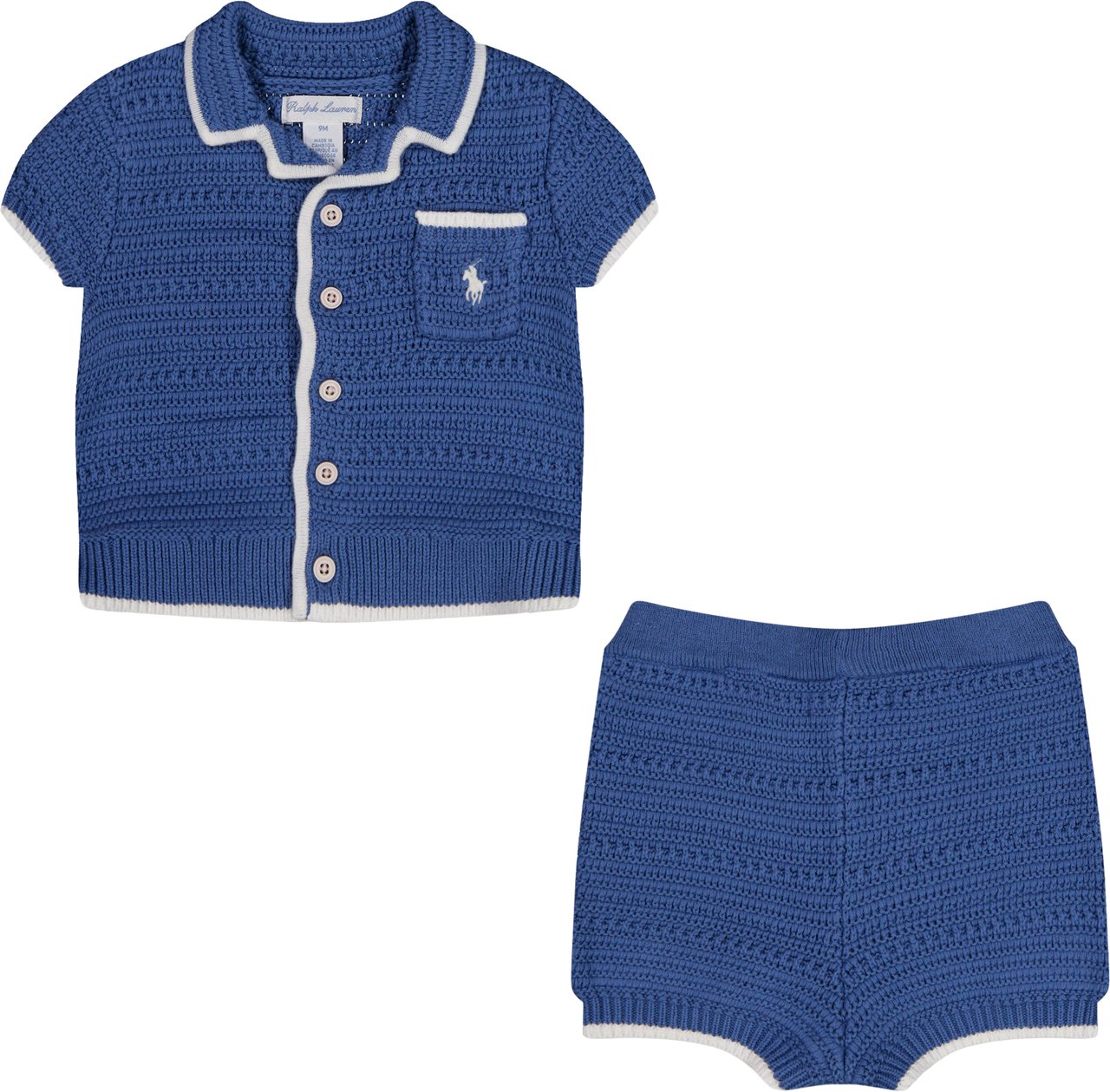 Ralph Lauren Ralph Lauren Baby Jongens Setje In Donker Blauw Blauw