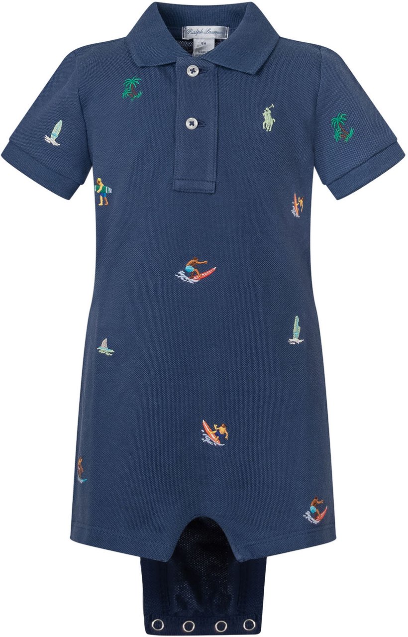 Ralph Lauren Tutina Polo con Ricami Navy