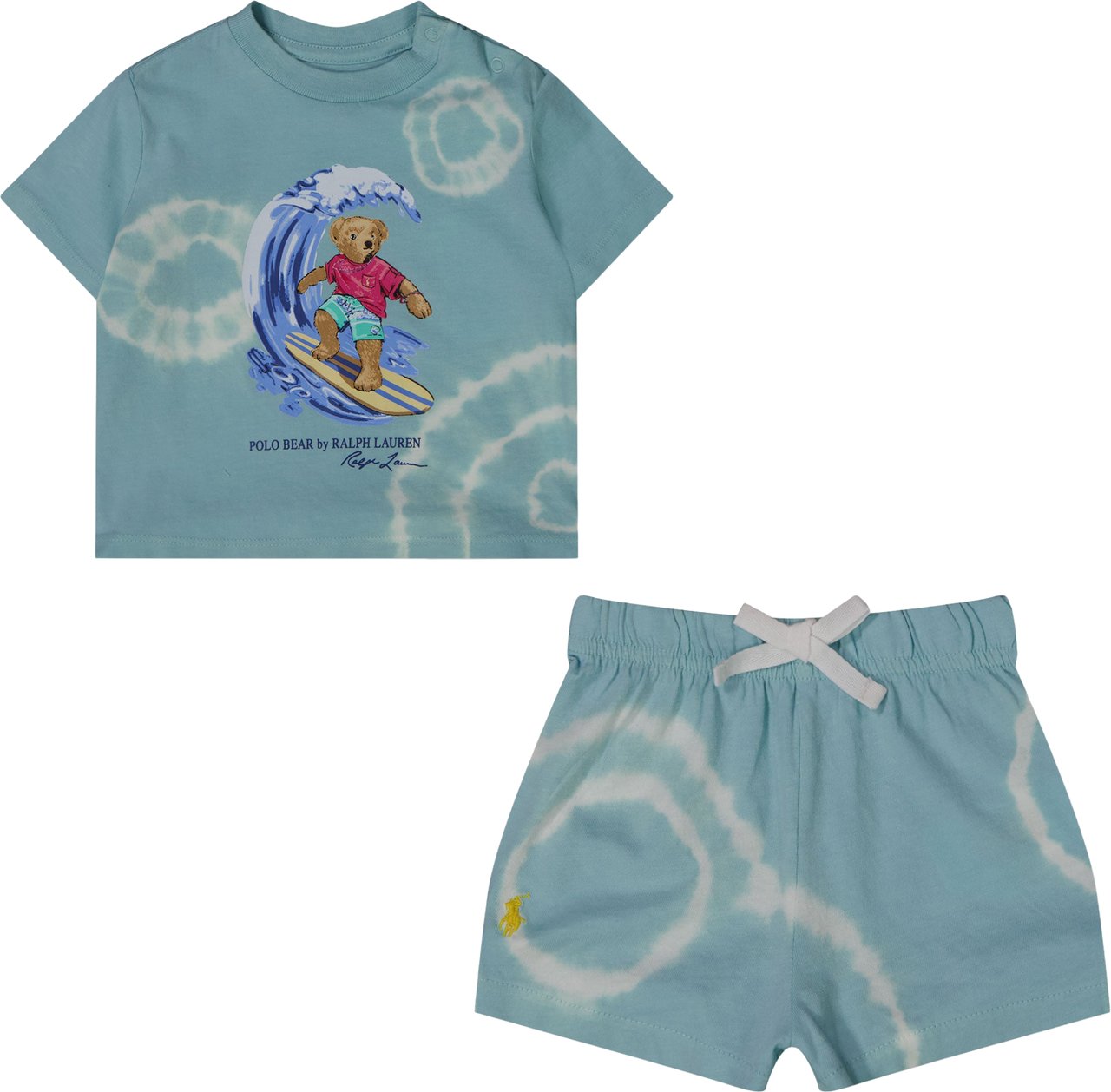 Ralph Lauren Ralph Lauren Baby Jongens Setje In Turquoise Blauw