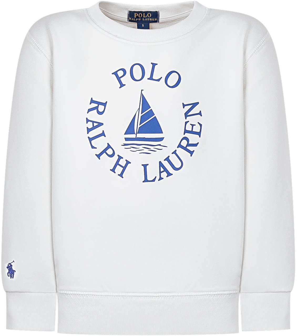 Ralph Lauren Felpa Bambino in Cotone con Stampa Logo Wit