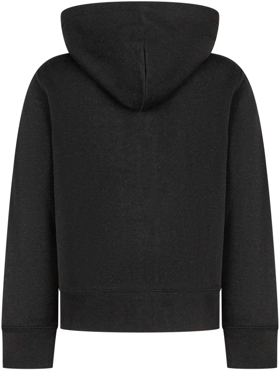 Ralph Lauren Kids Felpa Nera con Cappuccio e Logo Rosa Zwart