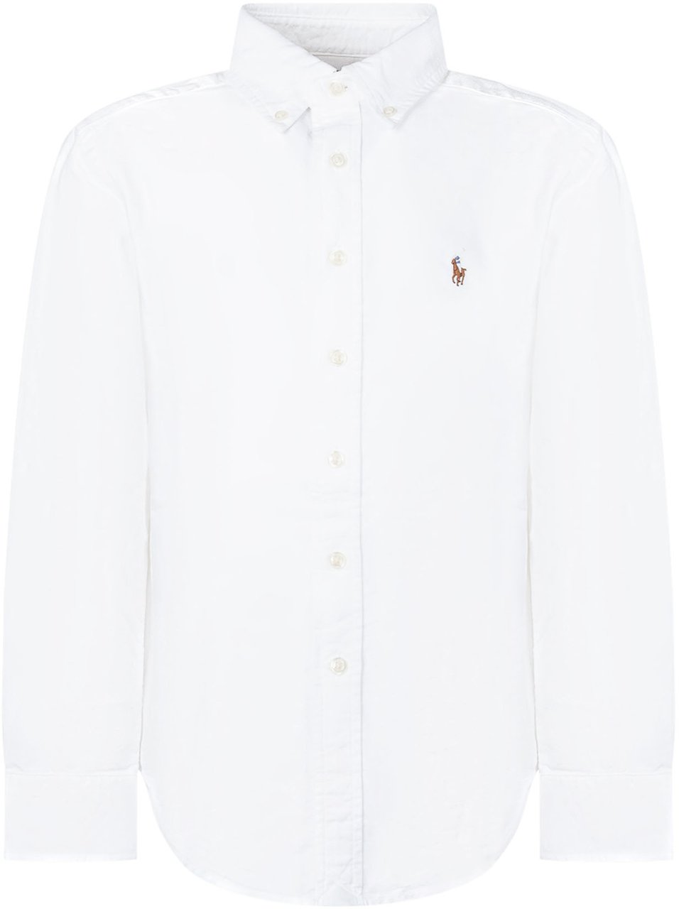 Ralph Lauren Camicia Bambino in Cotone con Colletto Button-Down Wit