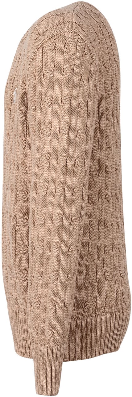 Ralph Lauren Maglione Bambino in Cotone con Lavorazione a Trecce Beige