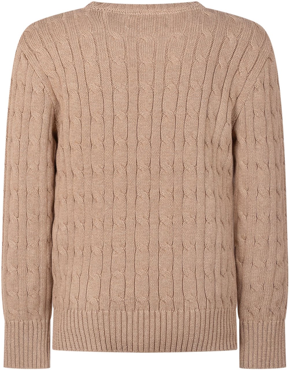 Ralph Lauren Maglione Bambino in Cotone con Lavorazione a Trecce Beige