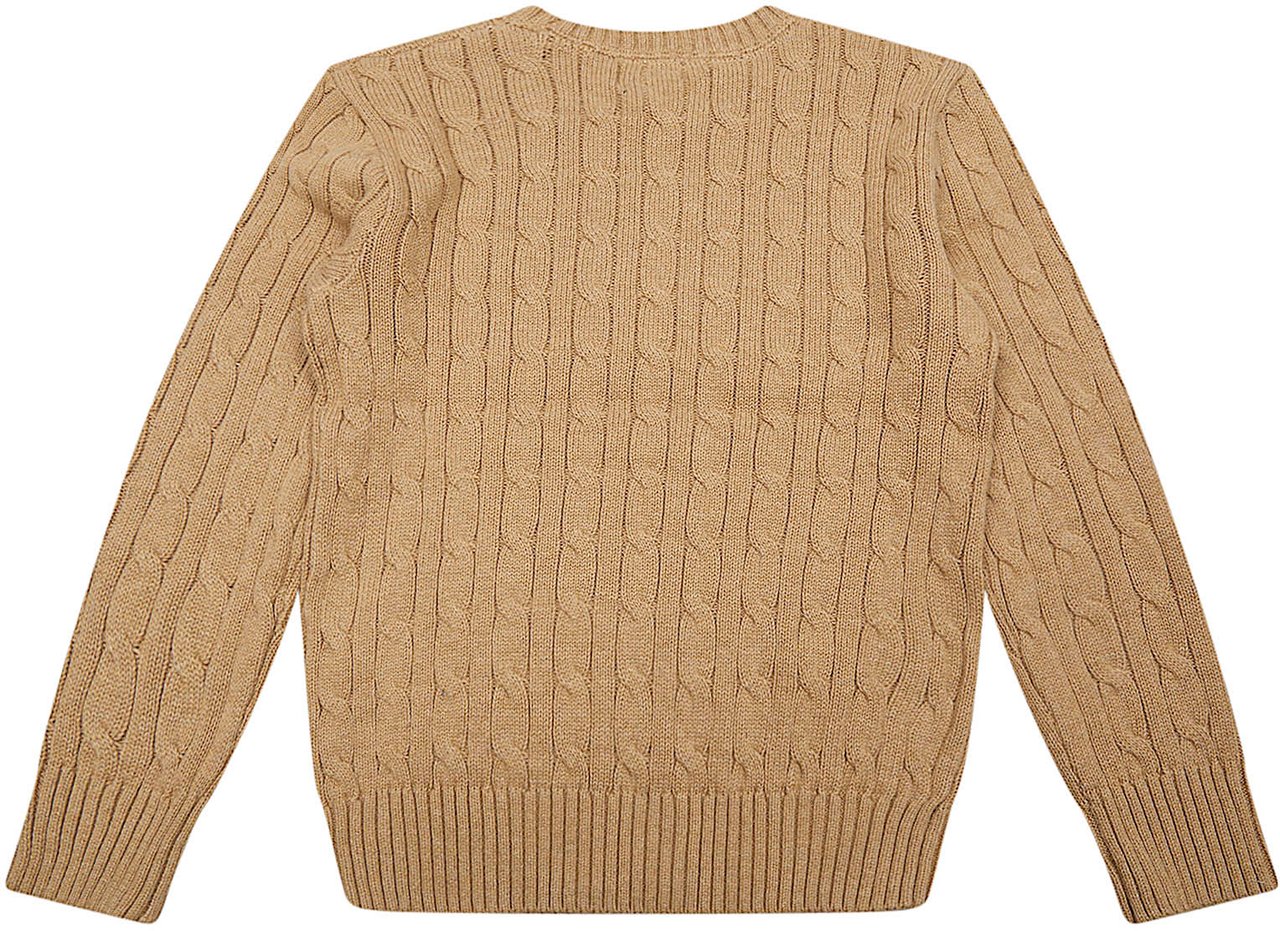 RALPH LAUREN KIDS LS CABLE CN-TOPS-SWEATER Maroon