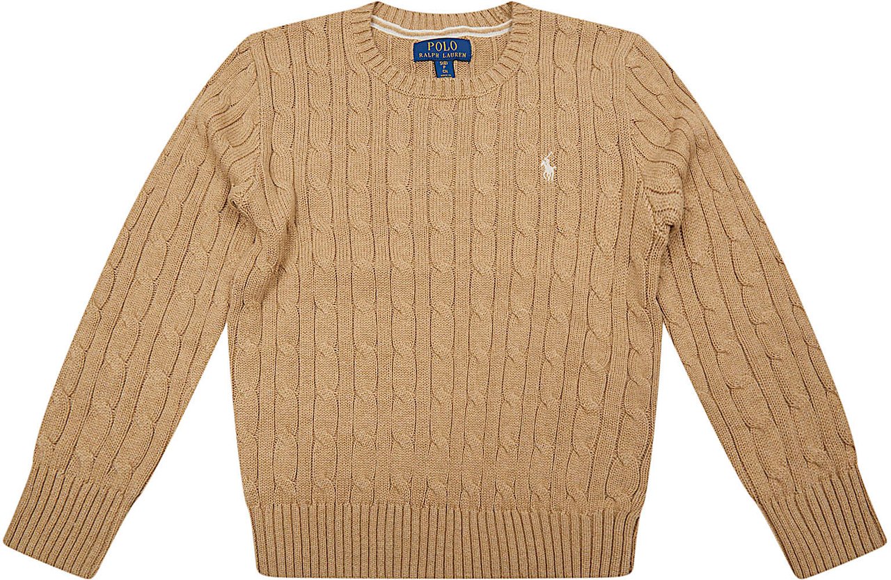 RALPH LAUREN KIDS LS CABLE CN-TOPS-SWEATER Maroon