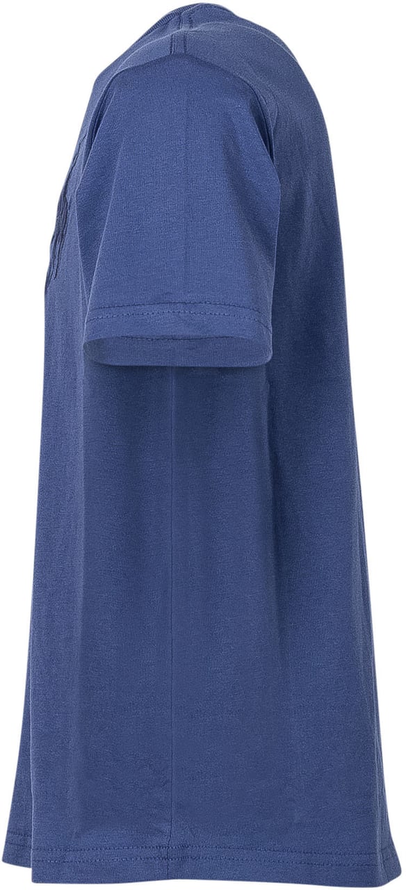 Ralph Lauren T-shirt Bambino in Cotone con Maxi Logo Ricamato Blauw
