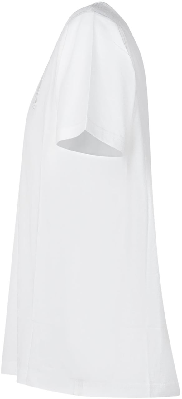 Ralph Lauren T-shirt Bambino in Cotone con Maxi Logo Tone-on-Tone Wit