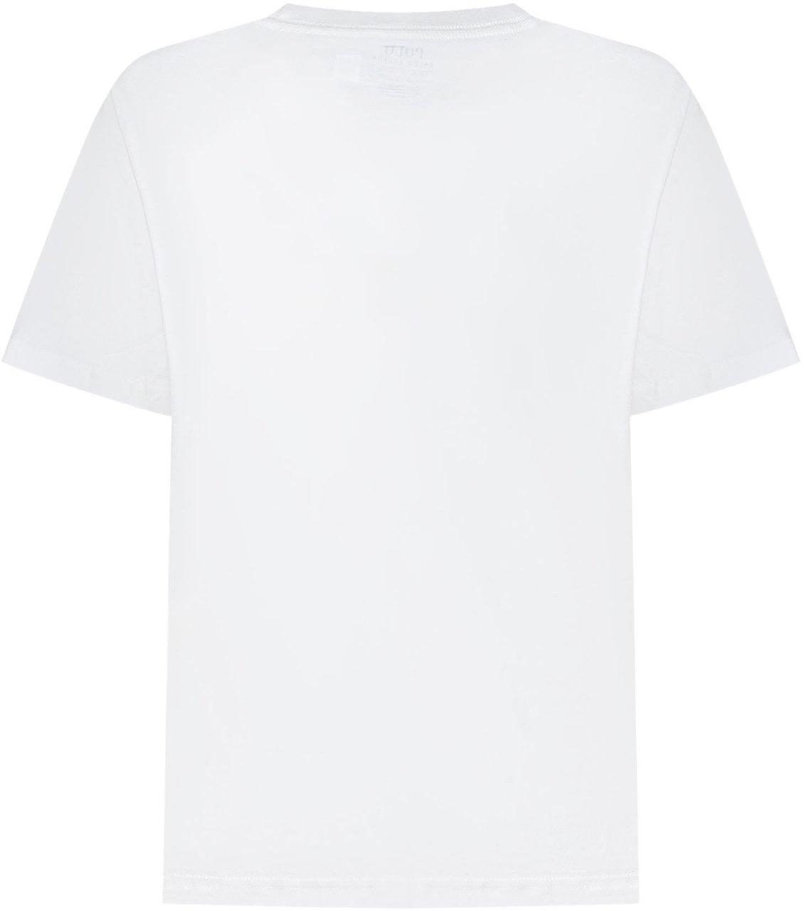 Ralph Lauren T-shirt Bambino in Cotone con Maxi Logo Tone-on-Tone Wit