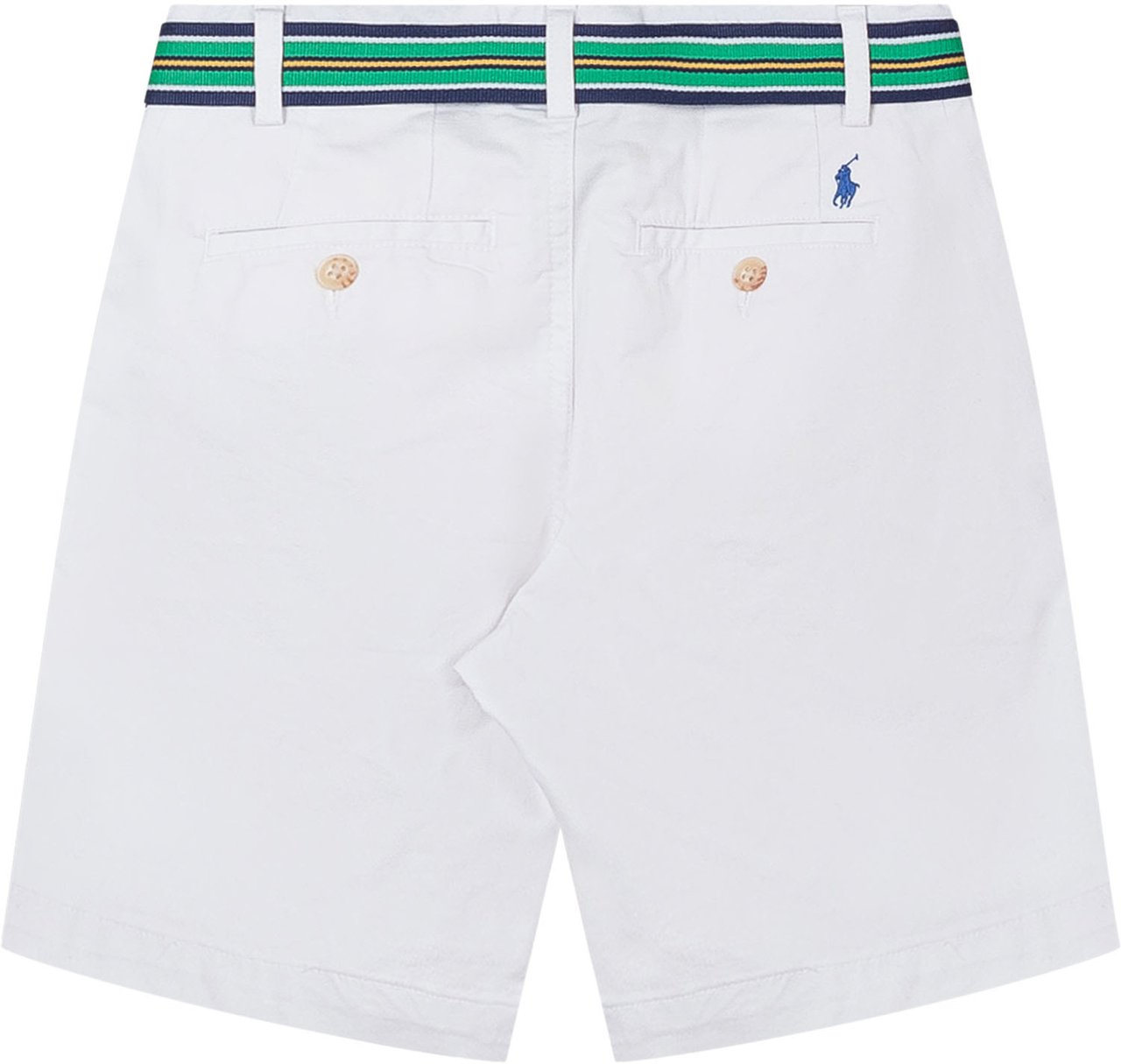 Ralph Lauren Bermuda Bedford Bambino in Cotone con Cintura a Righe Wit
