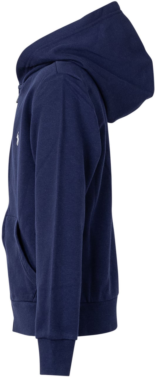 Ralph Lauren Felpa Bambino con Cappuccio e Zip in Cotone Navy
