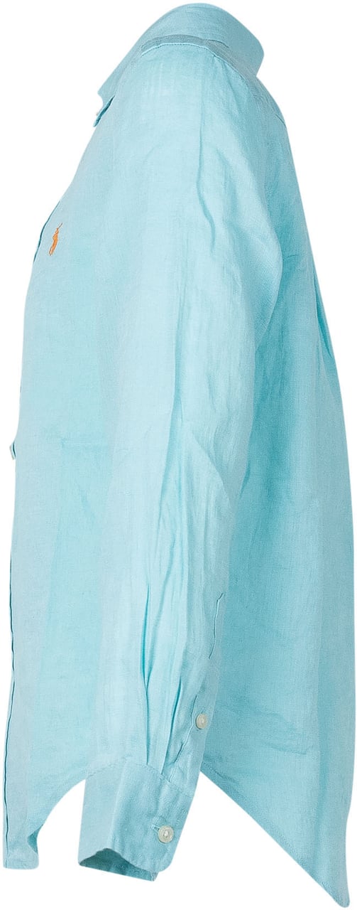 Ralph Lauren Felpa Bambino in Cotone con Maxi Logo Tone-on-Tone Lichtblauw