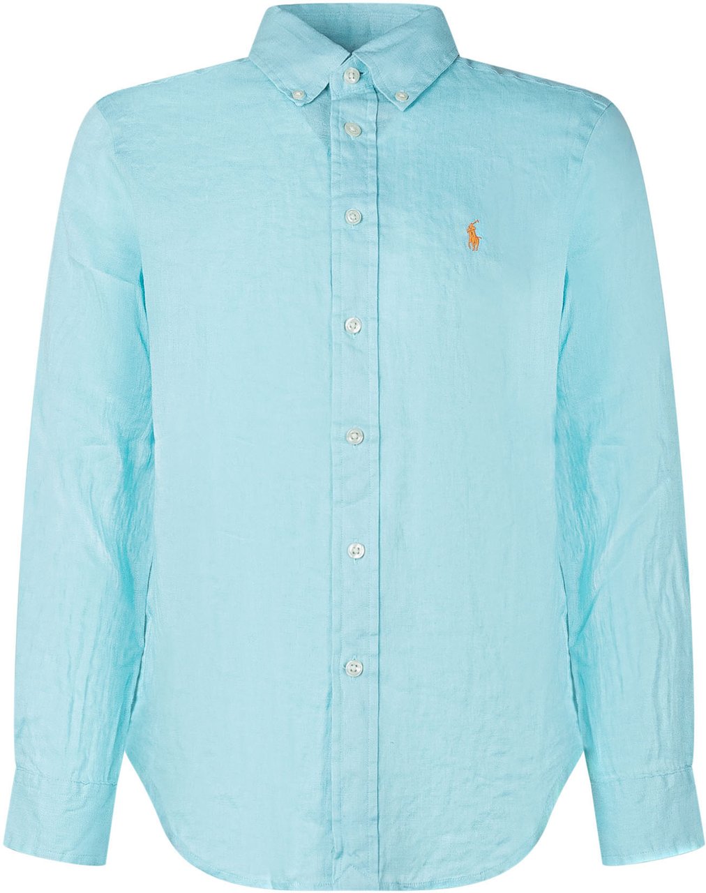 Ralph Lauren Felpa Bambino in Cotone con Maxi Logo Tone-on-Tone Lichtblauw