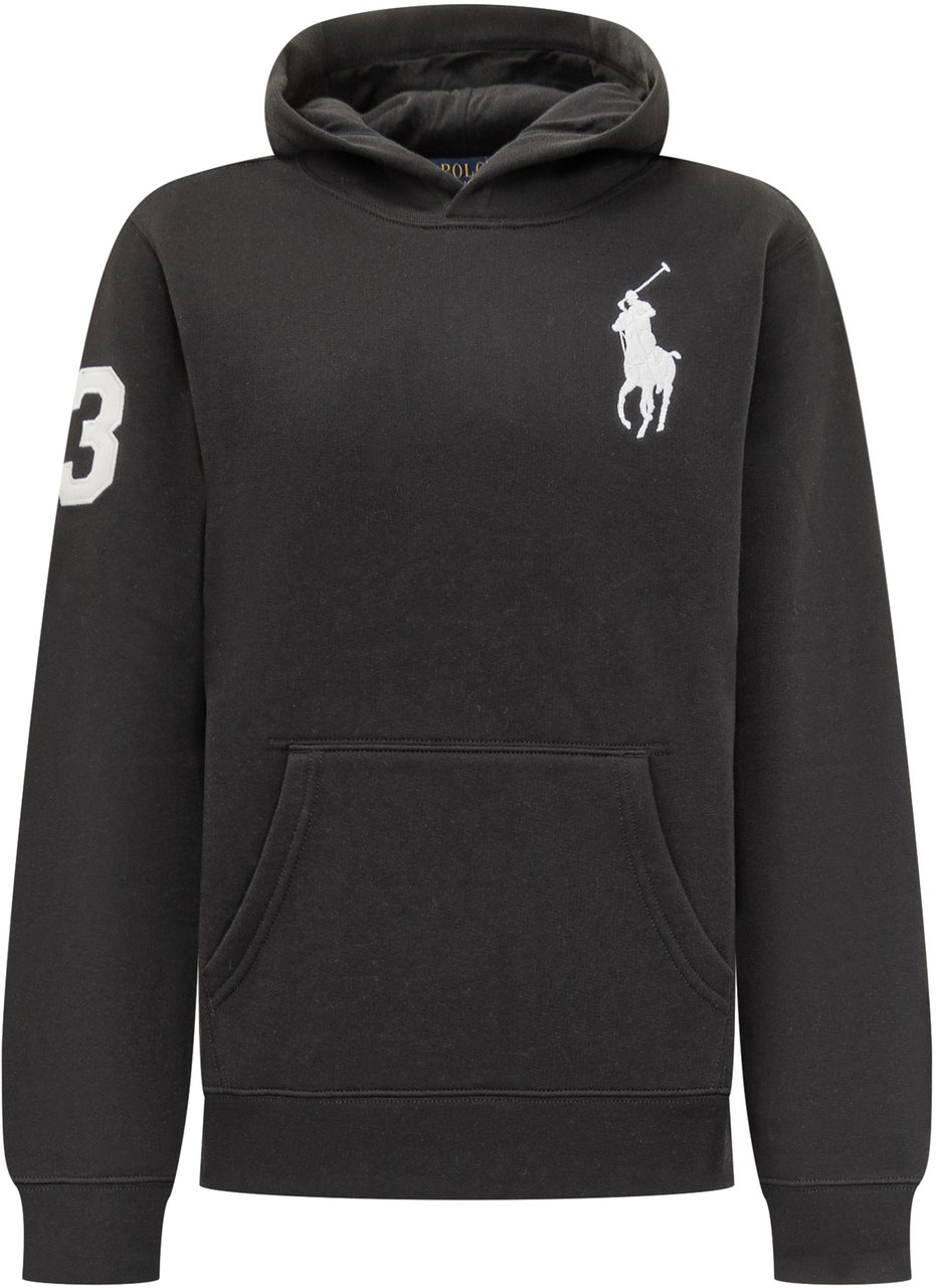 Ralph Lauren Felpa Nera con Cappuccio Polo Ralph Lauren Big Pony Zwart