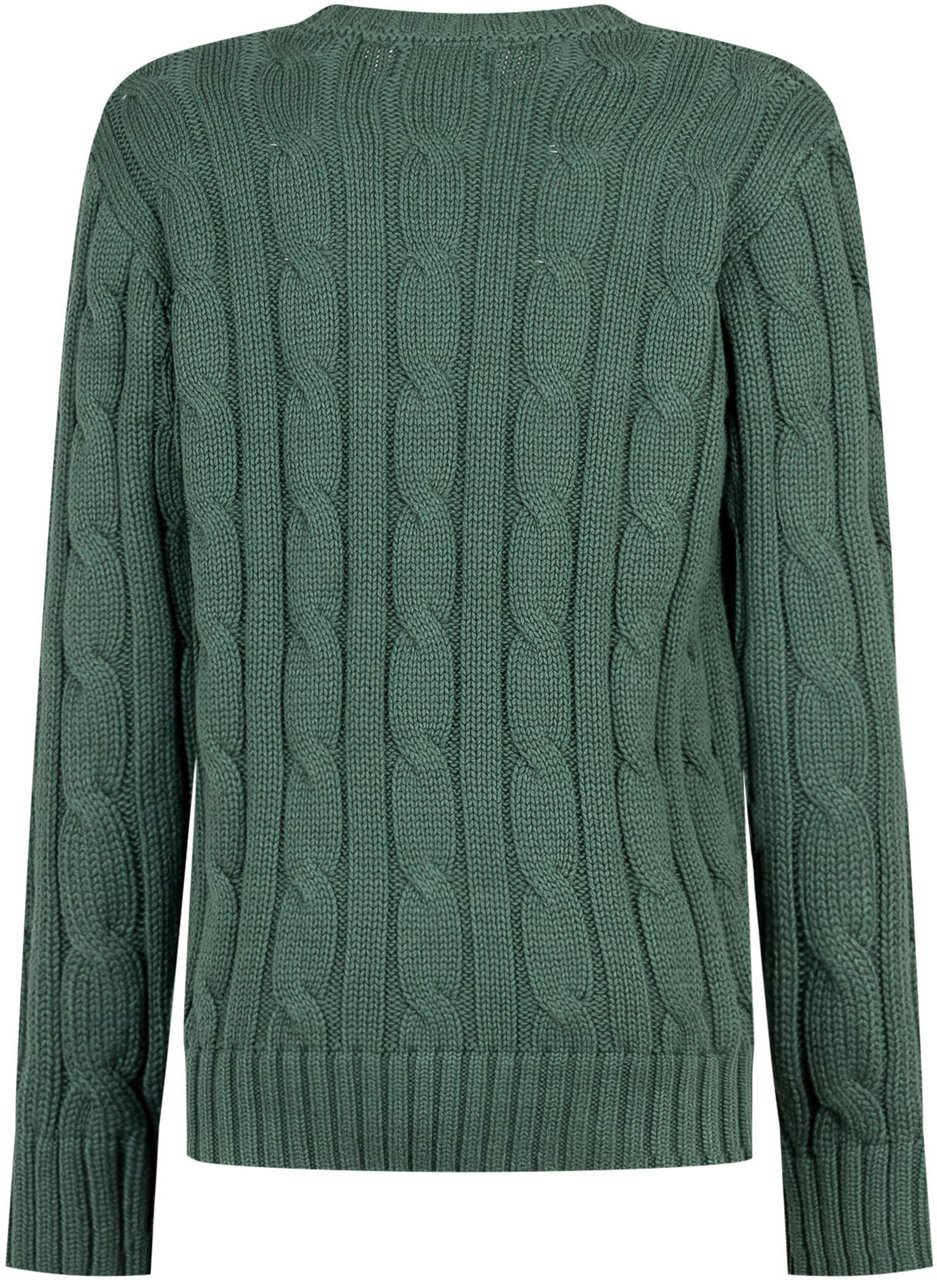 Ralph Lauren Polo Ralph Lauren Kids Maglione Verde a Treccia con Logo Groen