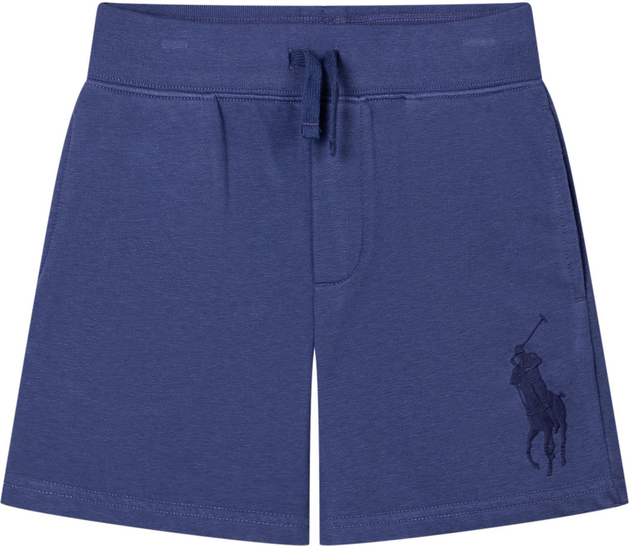 Ralph Lauren Shorts Bambino in Felpa di Cotone con Maxi Logo Ricamato Blauw