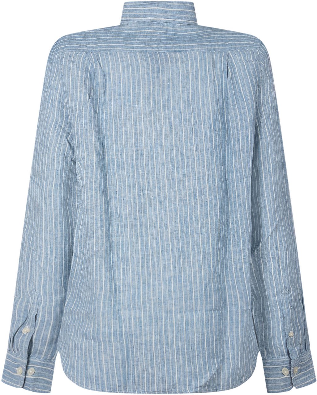 Ralph Lauren Camicia Sportiva in Cotone e Lino a Righe Lichtblauw