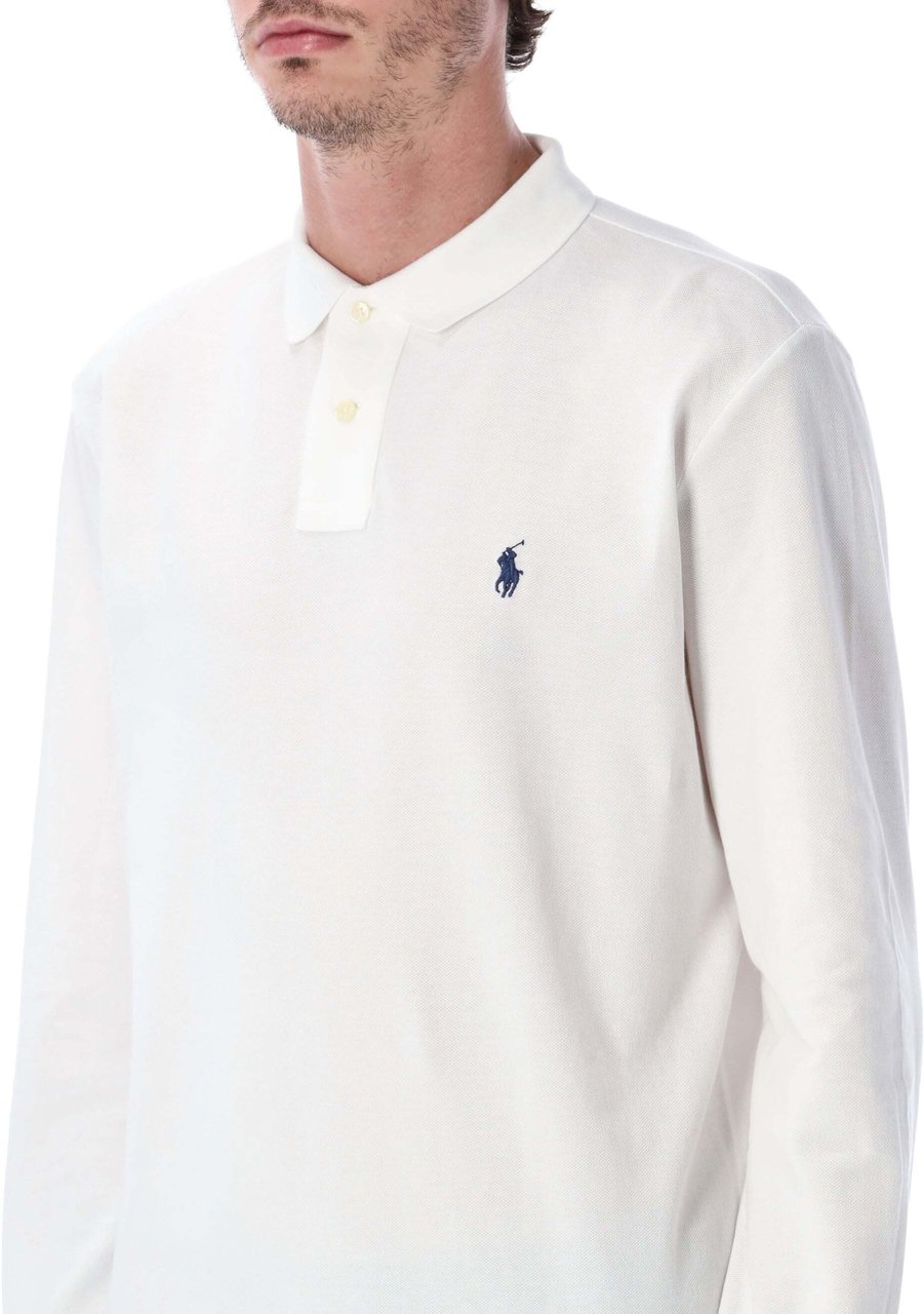 Ralph Lauren L/S Custom Polo Bianco Wit