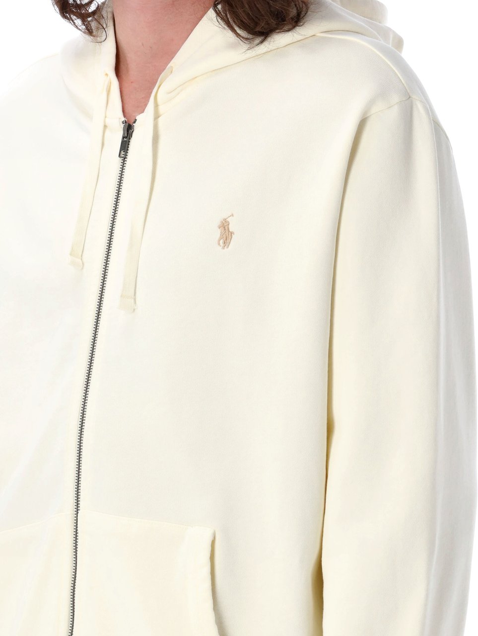 Ralph Lauren Loopback Hoodie Zip Bianco Wit