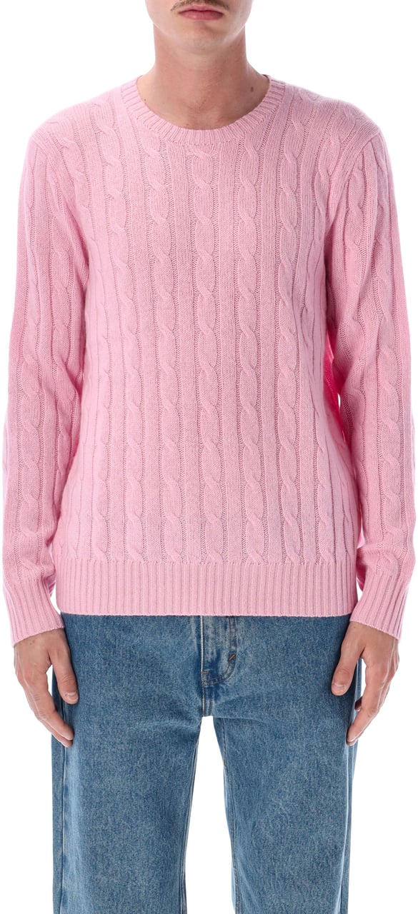 Ralph Lauren Cable Knit Crewneck Caramel Pink Roze