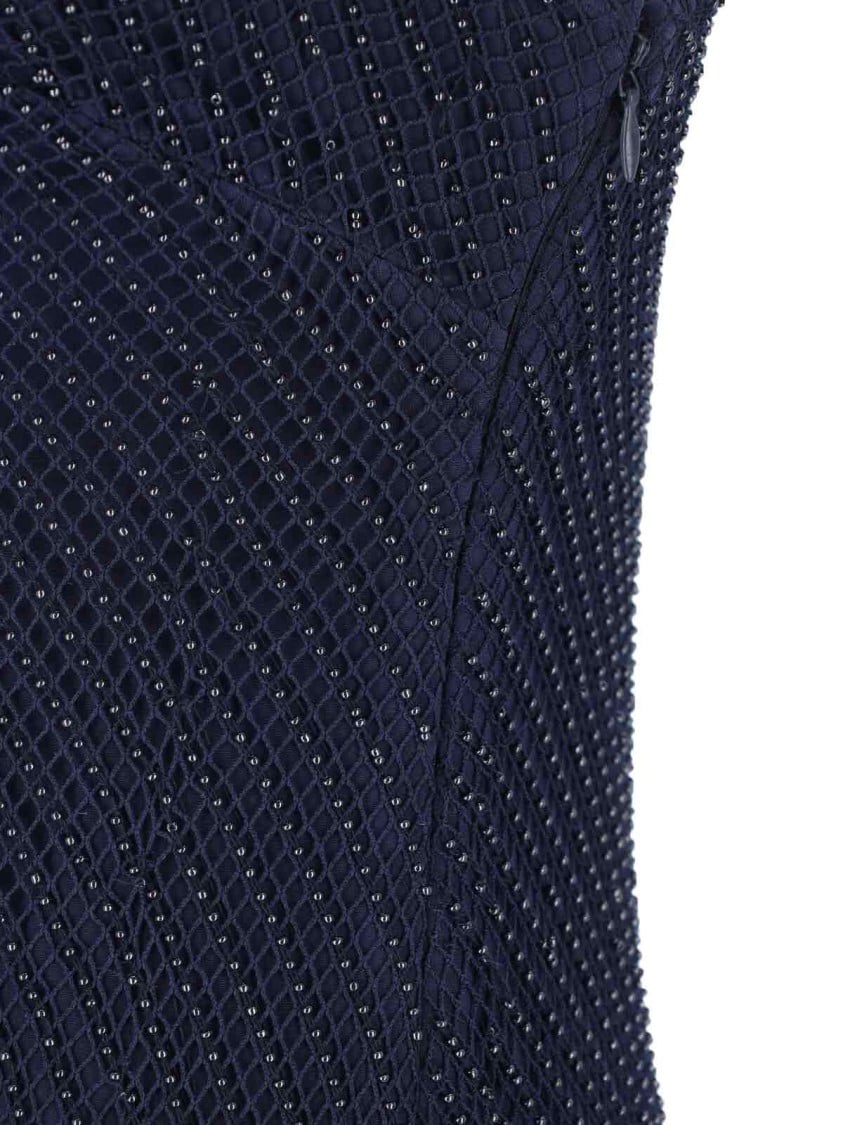 Ralph Lauren Maxi "Zakaria" Studded Dress – Navy Blauw