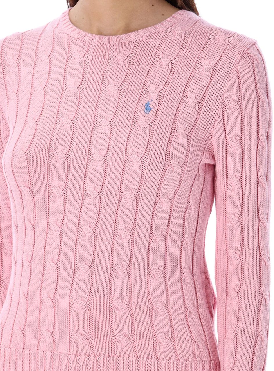 Ralph Lauren Julianna Slim Fit Cable Knit Sweater Roze
