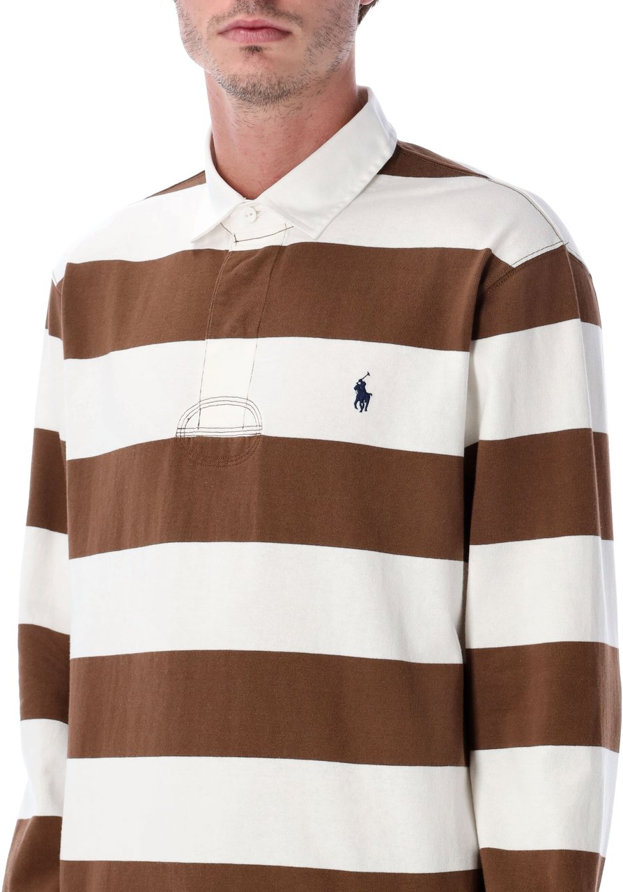 Ralph Lauren Rugby Polo White Brown Divers