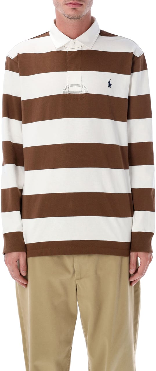 Ralph Lauren Rugby Polo White Brown Divers