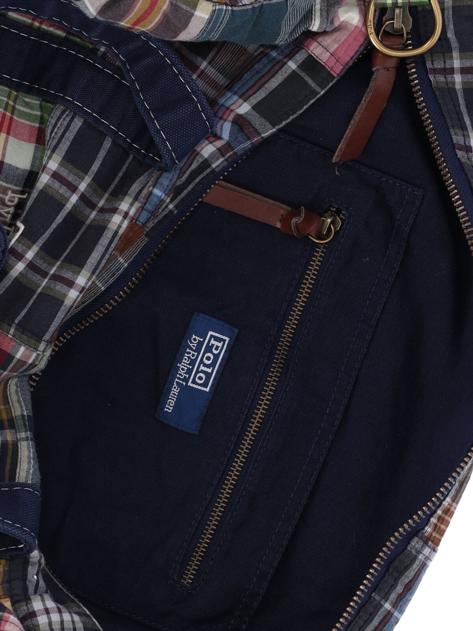 Ralph Lauren Multicolor Patchwork Pattern Duffle Bag Blauw