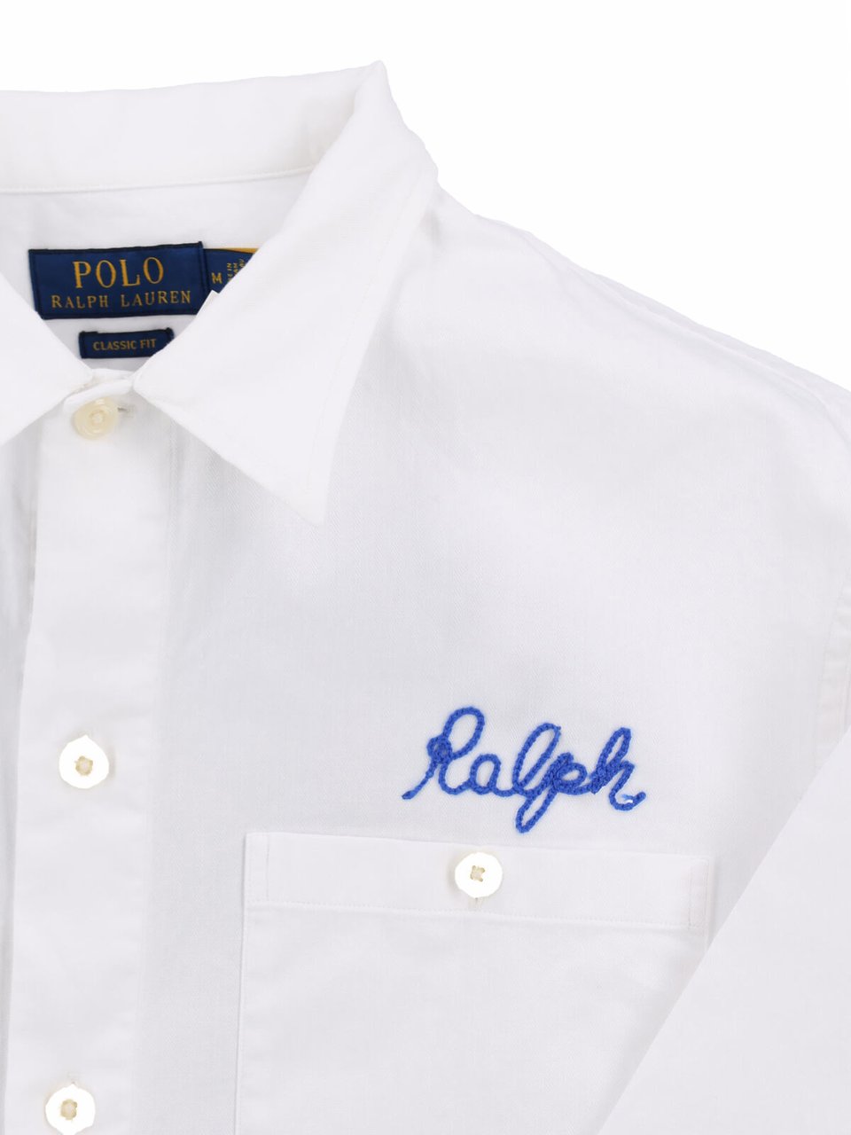 Ralph Lauren White Graphic Back Button-Down Shirt Wit