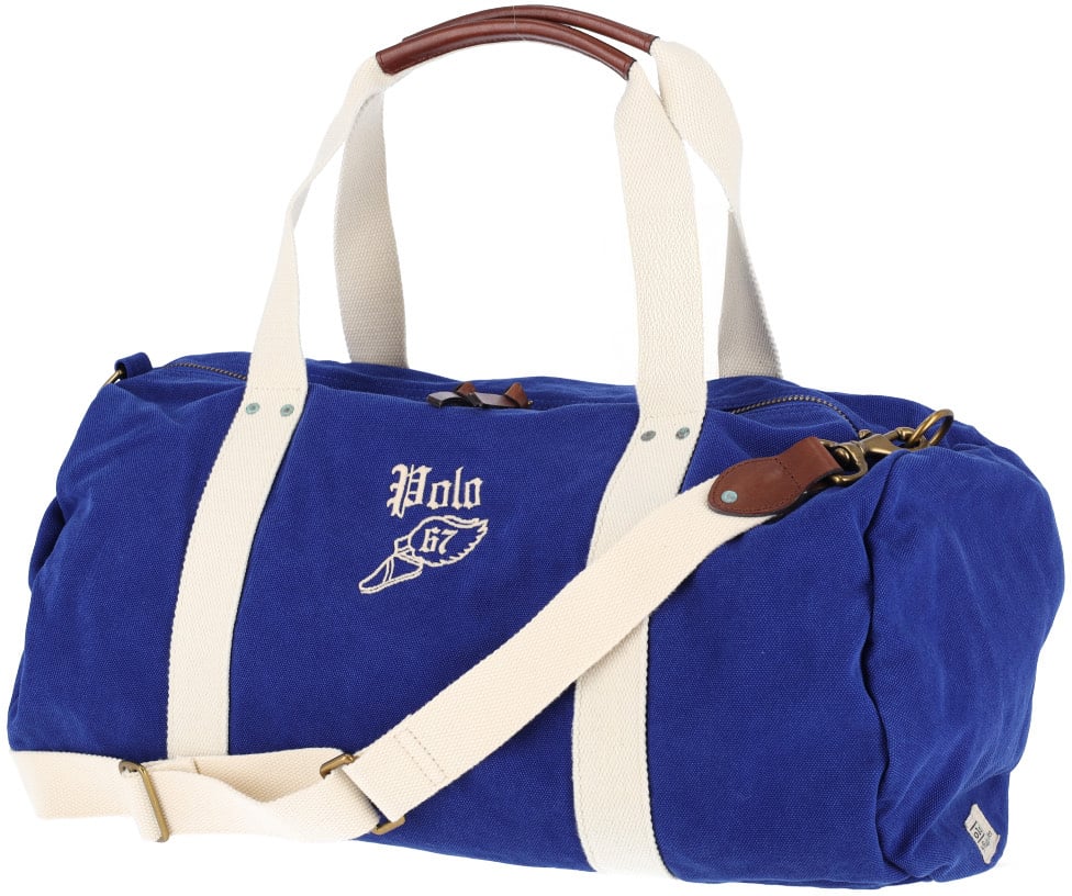 Ralph Lauren Blue Embroidered Logo Cylindrical Bag Blauw