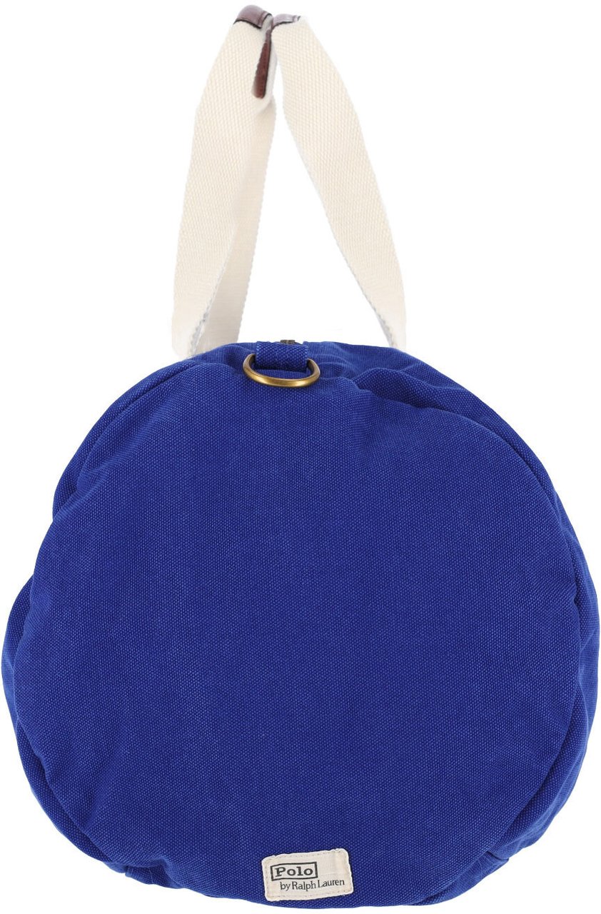 Ralph Lauren Blue Embroidered Logo Cylindrical Bag Blauw