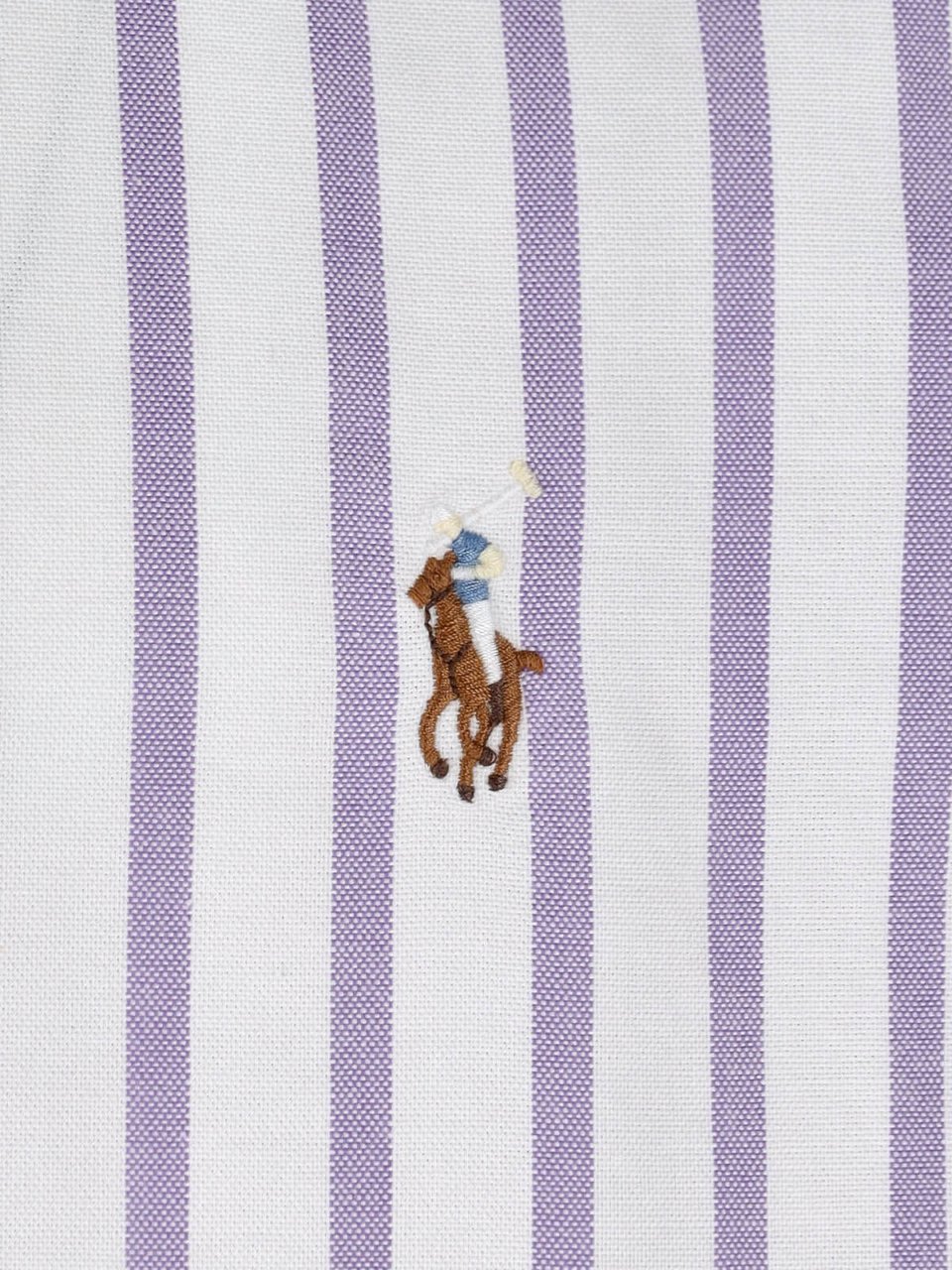 Ralph Lauren White/Purple Striped Button-Down Shirt Wit