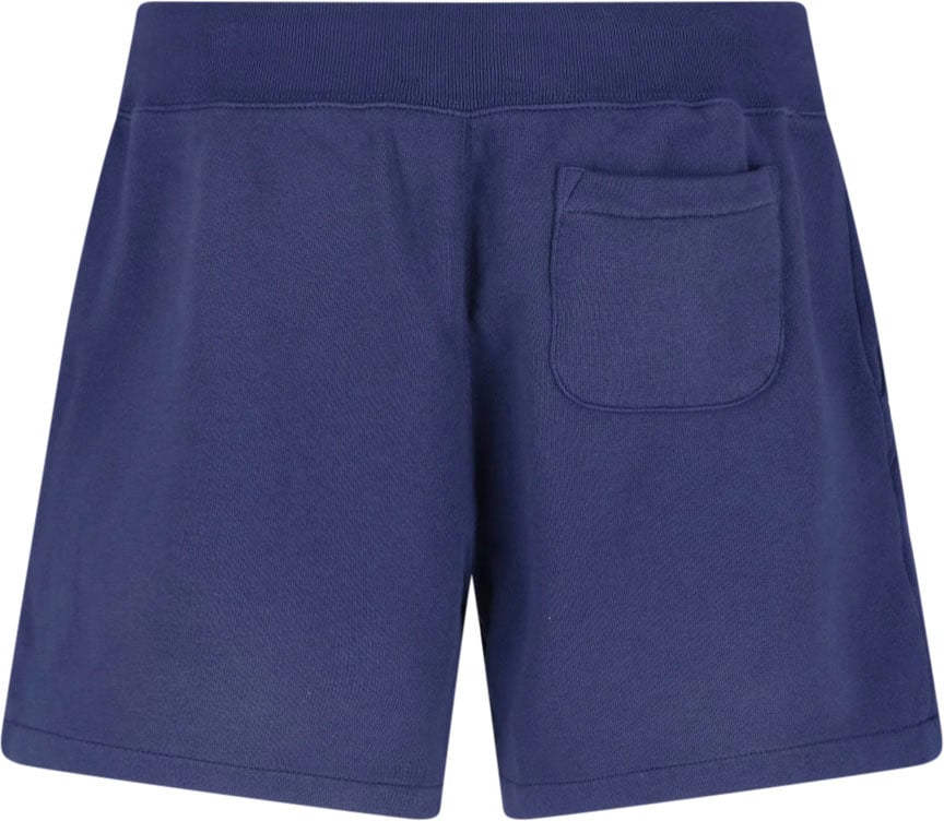 Ralph Lauren Blue Drawstring Embroidered Logo Shorts Blauw