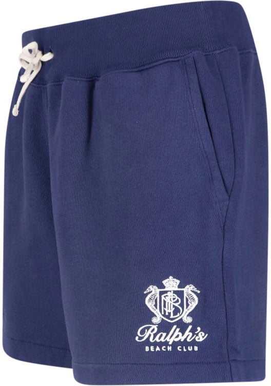 Ralph Lauren Blue Drawstring Embroidered Logo Shorts Blauw