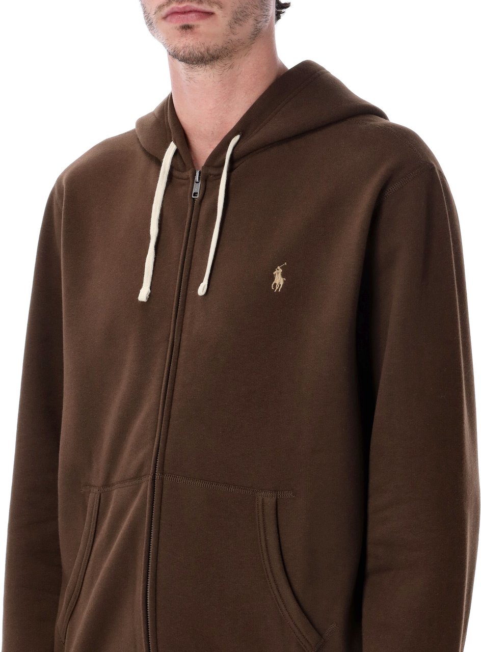 Ralph Lauren Rl Zip Hoodie Marrone Bruin