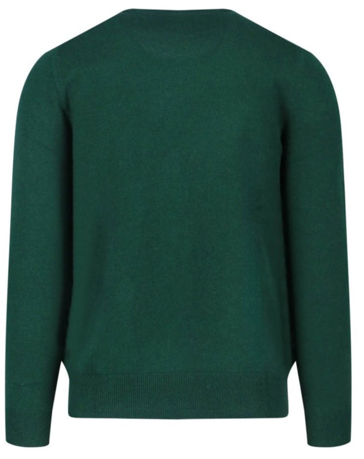 Ralph Lauren Classic Crew Neck Sweater With Embroidered Logo Detail Groen