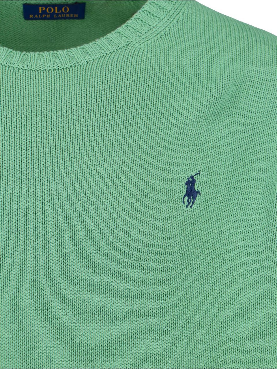 Ralph Lauren Classic Knit Sweater With Ribbed Cuffs And Hem Groen