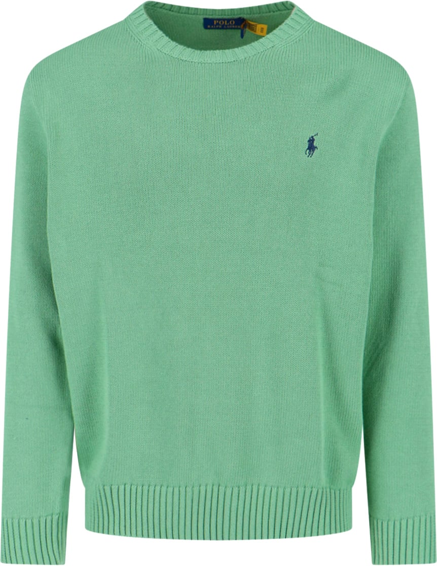 Ralph Lauren Classic Knit Sweater With Ribbed Cuffs And Hem Groen