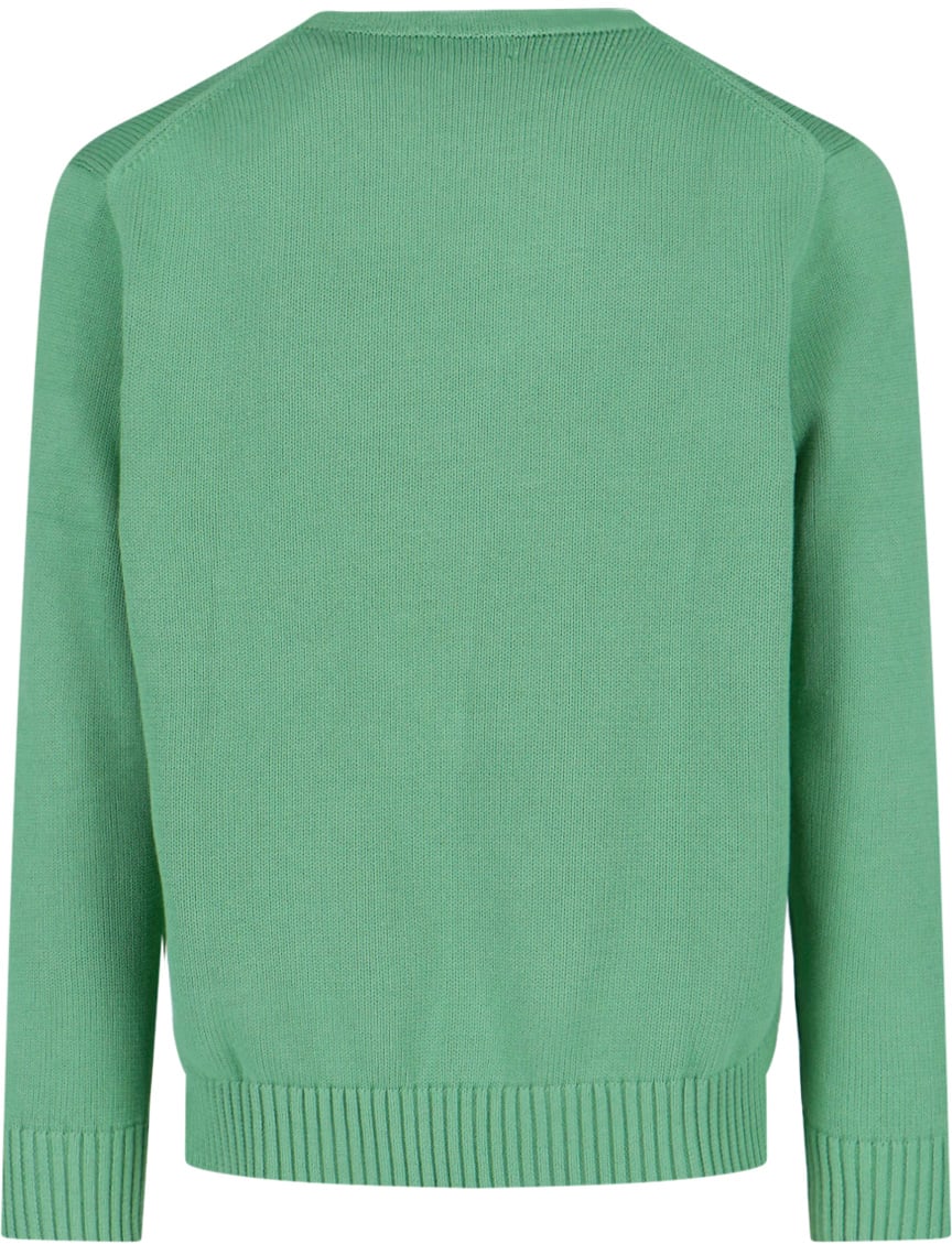 Ralph Lauren Classic Knit Sweater With Ribbed Cuffs And Hem Groen
