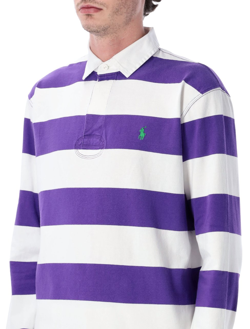 Ralph Lauren Rugby L/S Polo White Purple Paars