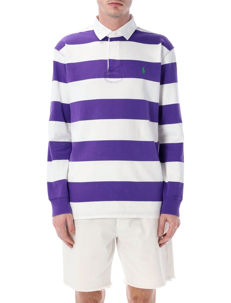 Ralph Lauren Rugby L/S Polo White Purple Paars