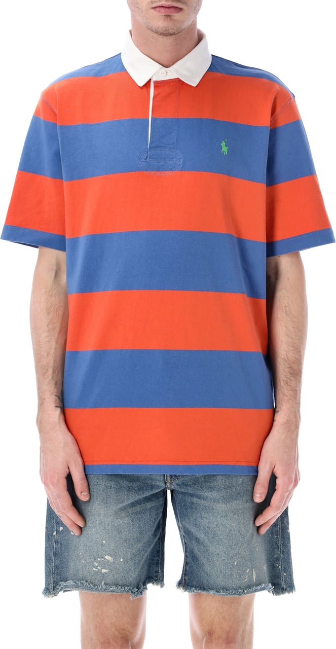 Ralph Lauren Rugby S/S Polo Orange Navy Divers