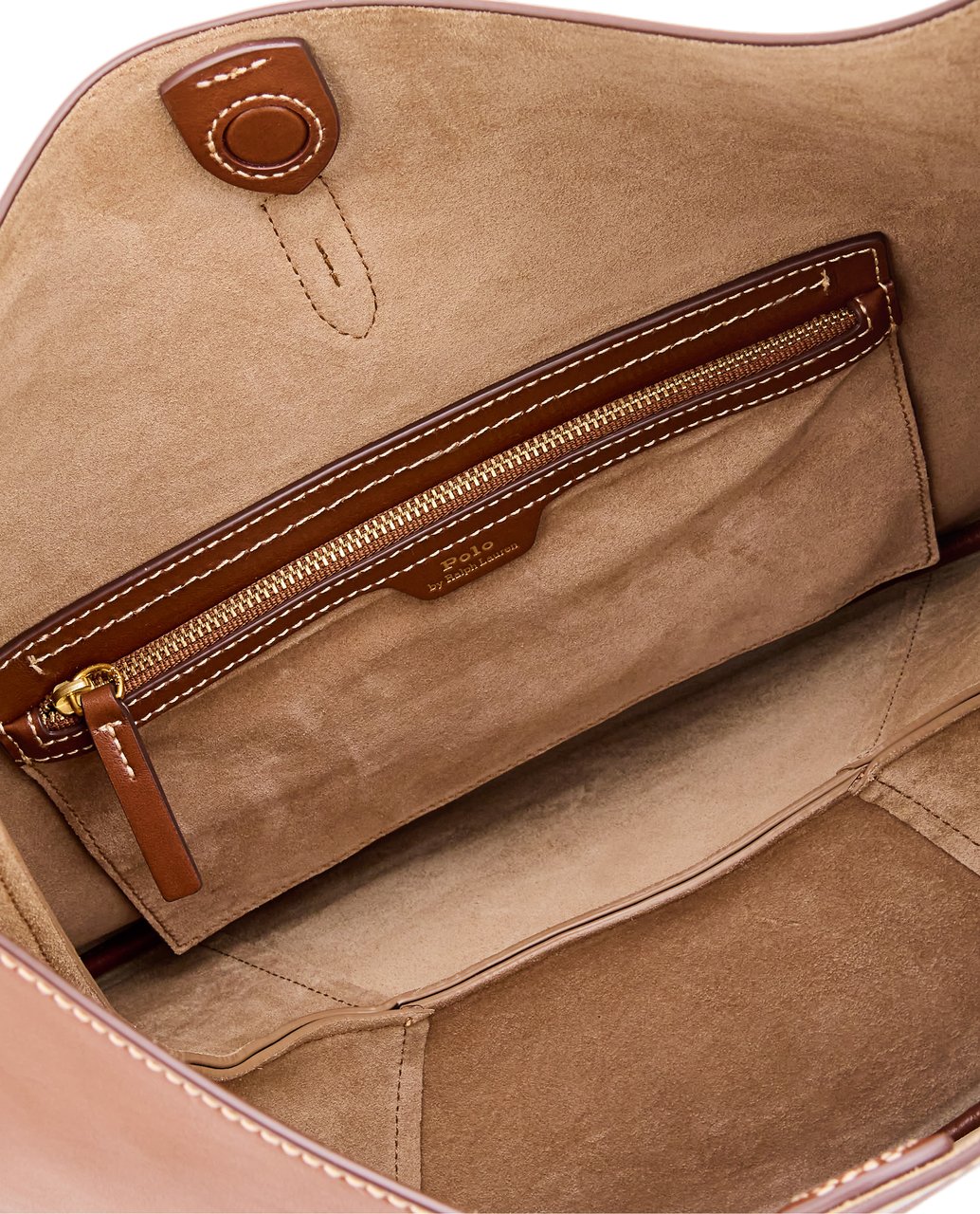 Ralph Lauren Brown Leather Large Hobo Bag Bruin