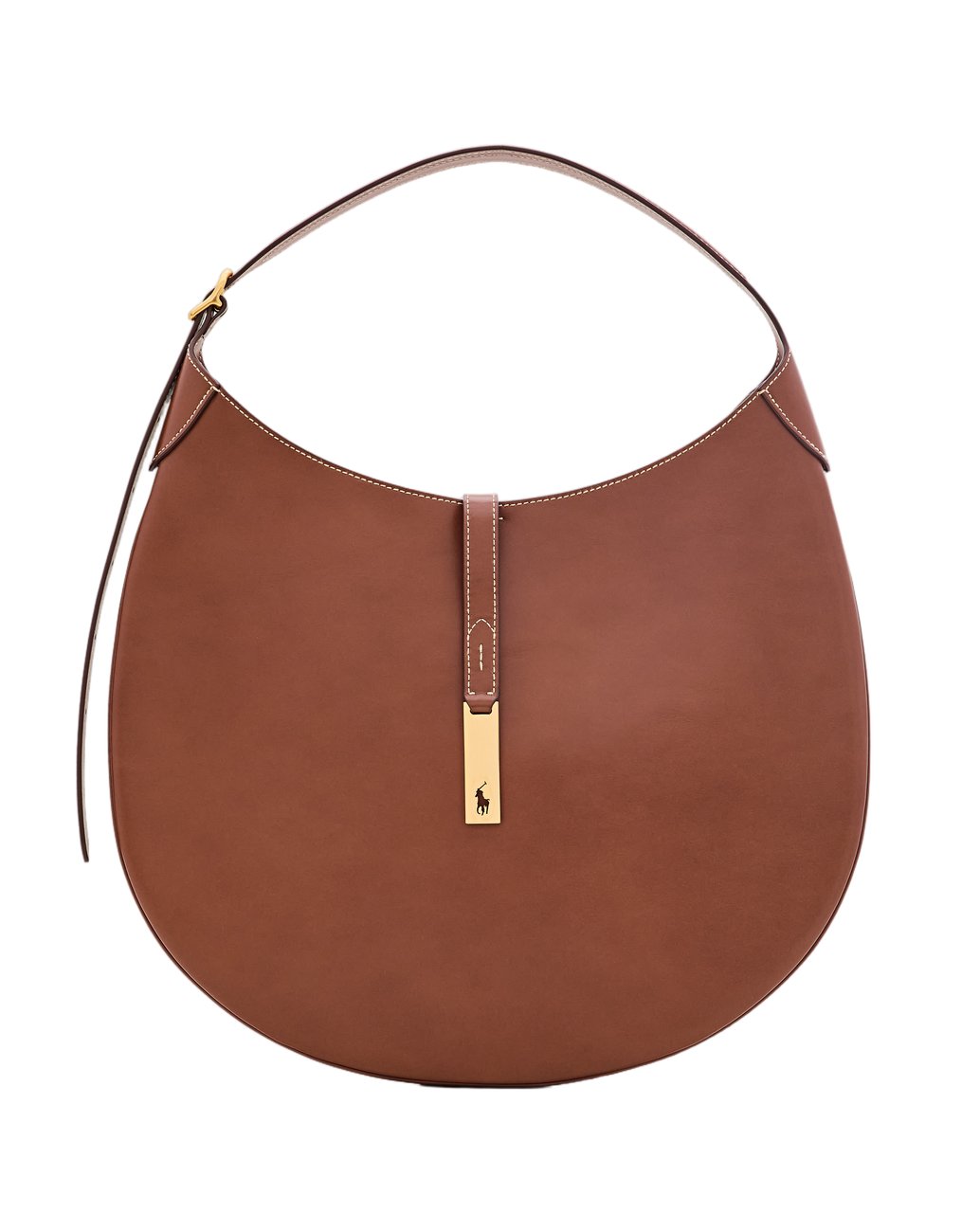 Ralph Lauren Brown Leather Large Hobo Bag Bruin