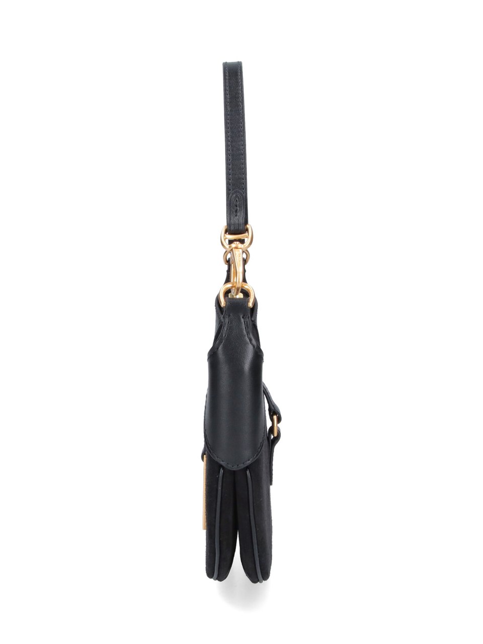 Ralph Lauren Black Polo ID Vachetta Suede Bag Zwart